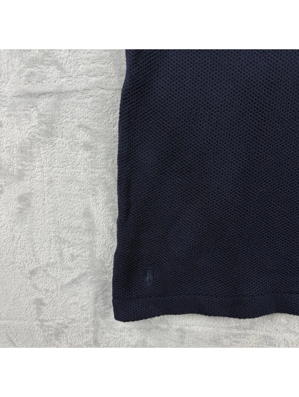 Polo Ralph Lauren Navy Textured Short Sleeve Polo Shirt Men XXL Contrast Collar